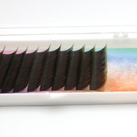 Extensions de cils individuels bicolores faites à la main en cheveux synthétiques de haute qualité, marque privée, longueur 6-20mm, courbure J/B/C/D, vente en gros