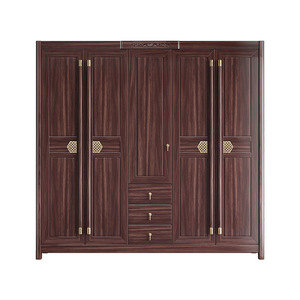 Hengke Furniture Solid Wood <b>Wardrobe</b> 4 Door <b>Large</b> Capacity Bedroom Storage Cabinet - Product Image 4