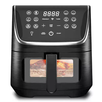 Friteuse à air numérique en acier inoxydable avec fenêtre, haute capacité, à convection, pour la famille, pour cuisson vapeur et grillades