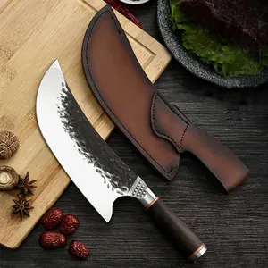 Serapia faca de açougueiro, faca de alta qualidade forjada à mão corte de osso cutelo de acampamento faca de chef de cozinha