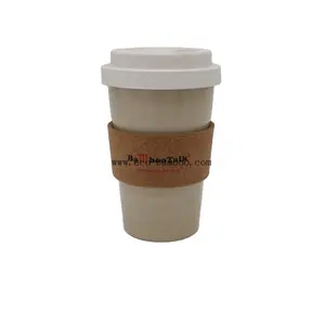 天然稻壳咖啡杯环保可重复使用定制彩色竹子旅行咖啡杯带走双酚a免费咖啡壳杯