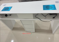 Table de manucure multifonctionnelle de luxe légère avec lampe et aspirateur pour une ou deux personnes