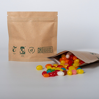 Noir mat biodégradable 100G 250G 500G 1Kg fond plat Doypack sac support pochette pour grains de café comestibles Shopping industriel