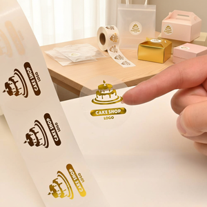 金箔ホットスタンプ環境に優しい食品グレードカスタムビニール防水UV印刷ダイカット粘着ステッカーラベル - Product Image 1