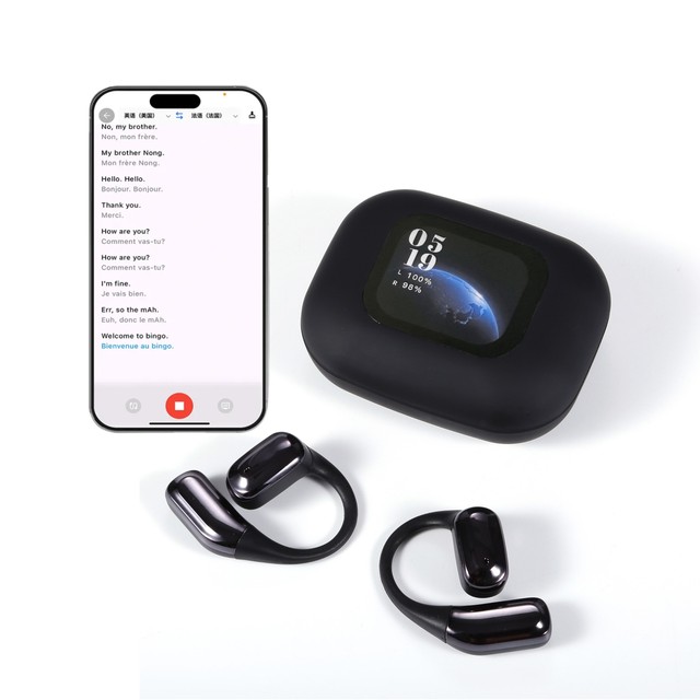 Smart AI Translation Earphone OWS Earhook Headphone 144 Language Free Talk TWS Real Time OEM Ai Translator Earbuds