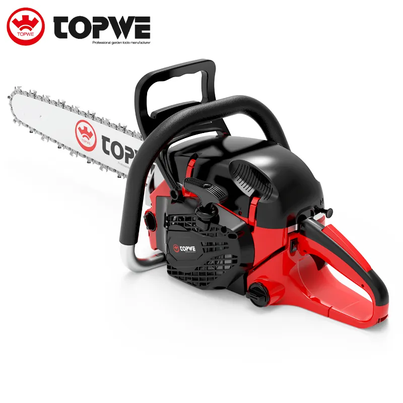 TOPWE Factory Price Petrol Chain Saw 58cc Cut Saw Air-cooled Chainsaw Gasoline