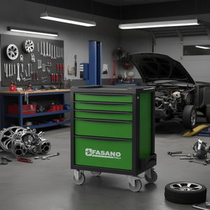 Fasano <b>Tools</b> 5 Drawer Rolling <b>Tool</b> <b>Cart</b> Green Storage Organizer <b>for</b> Auto Repair - Product Image 3