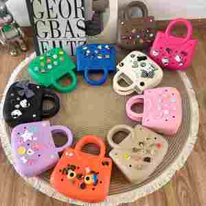 Waterproof EVA Beach <b>Bags</b> Girls Outdoor Travel Holes Handbags With Cartoon <b>Accessories</b> - Product Image 1