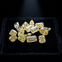 Batu Permata Kuning Fancy Cut Sintetis CVD HPHT Grosir dalam Jumlah Besar, Berbagai Bentuk, Dilubangi Laser, IGYRAA JEWELS IGI