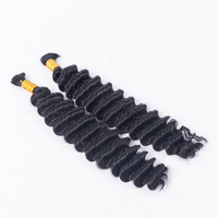 Extensiones de Cabello Humano SDD Water Deep Wave 30g, Cabello Humano a Granel para Trenzas, Cabello Humano Ondulado y Mojado para Trenzar