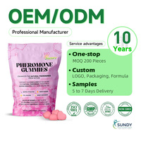 Gummies aux phéromones pour femmes OEM/ODM, formule végétale naturelle, saveur fraise