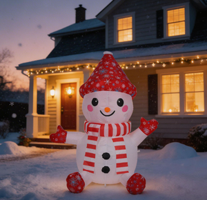 โมเดลตุ๊กตาหิมะเป่าลมขนาด 1.2 เมตร สำหรับตกแต่งงานปาร์ตี้กลางแจ้ง ตกแต่งวันหยุด และใช้เป็นอุปกรณ์ประกอบฉากเทศกาลฤดูหนาว - Product Image 2