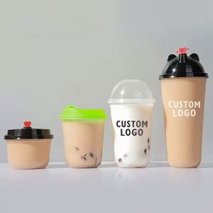 Gobelet en plastique PP réutilisable de 360 mm-700 ml, impression personnalisée, pour restauration rapide, boissons, café, gobelet transparent jetable en PP avec couvercles - Product Image 2
