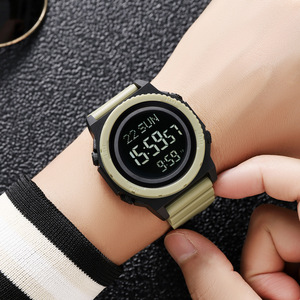 Skmei Digital Watch Men Tpu Strap 3Bar Water Resistant Army Green Electronic Watch With World Time Daylight Saving - Product Image 2