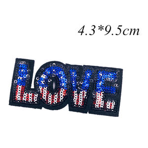 Gran oferta de parches bordados con letras al por mayor en Stock <span class=keywords><strong>WOW</strong></span> POW KISS <span class=keywords><strong>LOVE</strong></span>, insignia bordada con letras, parche para planchar - Product Image 5