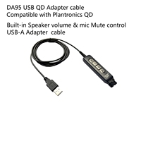 Câble adaptateur USB DA95 QD à déconnexion rapide avec contrôle du volume et du silence intégré, cordon de remplacement pour casque de centre d'appels