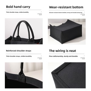 Bolsas <span class=keywords><strong>de</strong></span> Yute Negras Personalizadas <span class=keywords><strong>de</strong></span> Primera Calidad con Logotipo Impreso, Bolsas <span class=keywords><strong>de</strong></span> Compras Reutilizables Estructuradas y <span class=keywords><strong>de</strong></span> Gran Capacidad - Product Image 5