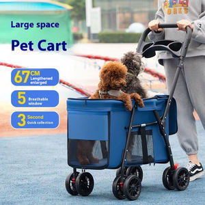 Luxury Eco-friendly ABS 4-wheel Lightweight Fabric Pet Stroller for Small Medium Large Dogs <b>Foldable</b> Custom Detachable 15kg Huyo - Product Image 3