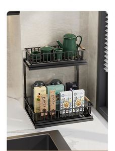 Durable Carbon Steel Modern <b>Kitchen</b> Storage <b>Rack</b> With Multi-Functional Spice and Seasoning Baskets - Product Image 4