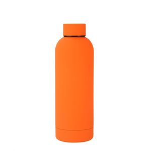 Bouteille d'eau sport en acier inoxydable jaune écologique à petite ouverture pour vélo, vente en gros avec couvercle - Product Image 1