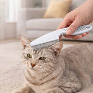 Peigne <span class=keywords><strong>anti</strong></span>-<span class=keywords><strong>puces</strong></span> en acier inoxydable pour animaux de compagnie, outil de toilettage à dents fines, brosse de nettoyage pour chiens et chats, élimination des tiques et des <span class=keywords><strong>puces</strong></span>, dents denses - Product Image 1