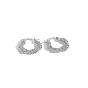 Dylam Exclusive Design Tiny S925 <b>Silver</b> Rhodium 18K Gold Plated Twisted Irregular <b>Clip</b> on Hoop Earrings for Women Jewelry - Product Image 1