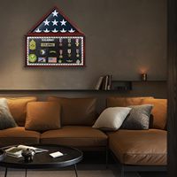 Grand drapeau funéraire vitrine vétéran militaire médaille ombre boîte convient 5 'x 9.5' plié drapeau funéraire américain