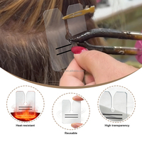 ARLANY – Logo personnalisé disponible – Lot de 10 protections thermiques en acrylique avec double ligne de guidage pour extensions de cheveux pré-collées à pointe plate K, U, I, V