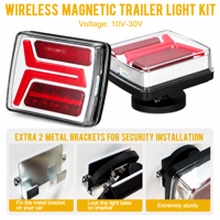 Nouveau kit d'éclairage LED magnétique sans fil 3,7 V personnalisable pour remorques, camions, feux de freinage, clignotants, feux arrière, portée 30 m, homologué SAE/DOT, indice de protection IP67