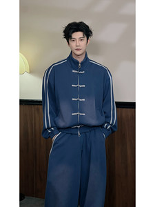 Nouvelle <span class=keywords><strong>veste</strong></span> Tangzhuang boutonnée pour <span class=keywords><strong>homme</strong></span>, style streetwear chinois, 100 % coton, collection 2026 - Product Image 2