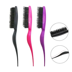 Barbers Hairstyling Teasing Brush Fine Hair Nylon Rat Tail Brush Three Row Salon Teasing Brush Set Hair Styling Tools Customize