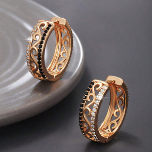 Orecchini a perno cavi da donna, design geometrico semplice, accessori per l'orecchio da indossare tutti i giorni - Product Image 3