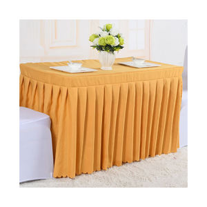 Jupe de table durable et unie à volants pour les fêtes de mariage Fournitures d'événement Plinthe de table - Product Image 6