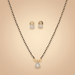 Delicado Conjunto de Mangalsutra Tanmaniya con Circones y Cuentas Bicolores, Diseño Paz, Joyería para Mujer, Modelo 423836 - Product Image 2
