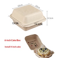 Boîte d'emballage jetable pour Tiramisu, Gâteau, Burger et Riz, compatible micro-ondes, Modèle 009 (50 par paquet)