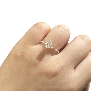 Bague de fiançailles personnalisée en or massif certifiée GIA IGI, sertie d'un diamant CVD cultivé en laboratoire, 1, 2 ou 3 carats, bijoux pour femmes, bague de laboratoire - Product Image 5