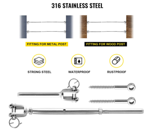 Kit <span class=keywords><strong>de</strong></span> Herrajes para Barandilla <span class=keywords><strong>de</strong></span> <span class=keywords><strong>Cable</strong></span> con Ángulo Ajustable, Compatible con <span class=keywords><strong>Cable</strong></span> <span class=keywords><strong>de</strong></span> <span class=keywords><strong>Acero</strong></span> Inoxidable <span class=keywords><strong>de</strong></span> 1/<span class=keywords><strong>8</strong></span> Pulgadas - Product Image 6