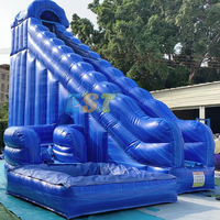 Toboggan aquatique gonflable géant pour enfants, avec zone de saut et jeux, pour parc d'attractions commercial extérieur