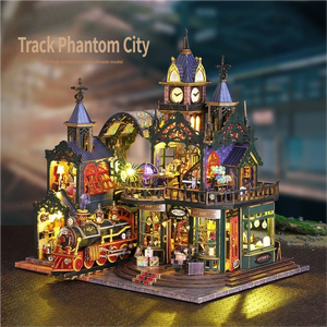 ชุดประกอบบ้านจิ๋ว Jiate DIY Track Phantom City Bookend แบบทำมือ - สำหรับขายส่งข้ามพรมแดน - Product Image 3