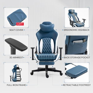 Chaises <span class=keywords><strong>de</strong></span> jeu pour ordinateur <span class=keywords><strong>de</strong></span> haute qualité, réglables en hauteur, sièges pour joueurs avec 4 ventilateurs <span class=keywords><strong>de</strong></span> refroidissement, mousse moulée, cuir synthétique - Product Image 5