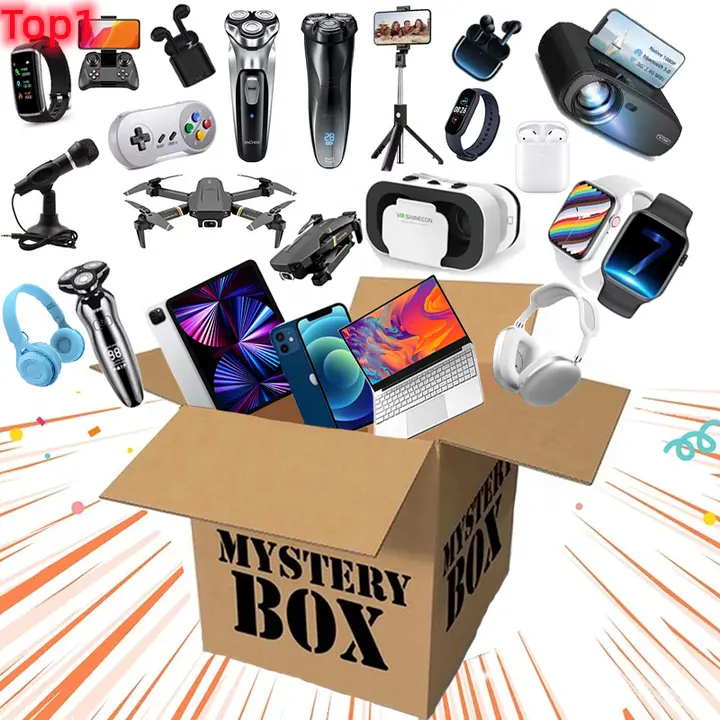 3C Electronic Products Mystery Gift Box Has chance To open: Phone Wireless Gaming Earphones, Cameras, Drones More High End Gifts