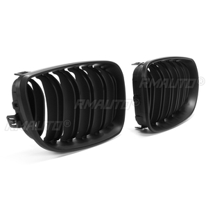 2 Piezas de Rejillas Delanteras para BMW E81 E82 E87 E88 118i 125i Serie 1 2007-2013, Negro Brillante Mate, Estilo M con 2 Láminas - Product Image 2