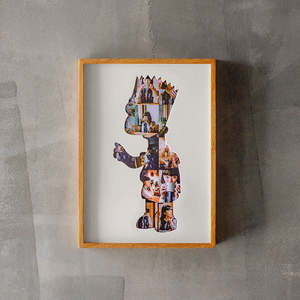 Cadre photo mural pour couple, créatif, multi-images, <span class=keywords><strong>en</strong></span> <span class=keywords><strong>bois</strong></span> massif, fait main, personnalisé, monté, motif de dessin animé de haute qualité, 6x8 - Product Image 3