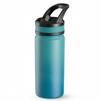 Bouteille d'eau isotherme en acier inoxydable à double paroi de 12 oz, avec couvercle en silicone anti-fuite, personnalisable avec logo, pour le sport, vente en gros
