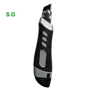 Couteau utilitaire à poignée en caoutchouc antidérapant, couteau à lame détachable rétractable avec lame tranchante SK5 - Product Image 4