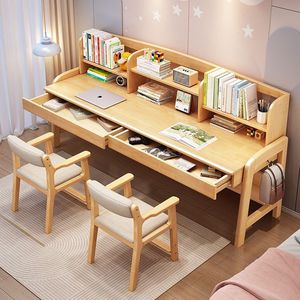 Childrens <b>Study</b> <b>Desk</b> With Bookshelf Integrated Blue White Modern Minimalist Style For Primary Secondary Students Home Bedroom - Product Image 4