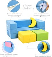 Sofá Modular Moderno para Niños, Sillón de Espuma para Niños Pequeños, Sofá Cama de Felpa Convertible para Dormitorio y Sala de Estar