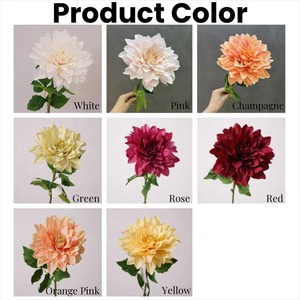 Haute qualité mariage décoration de la maison fleurs unique grande tête Dahlias Latex artificiel vraie touche blanc <span class=keywords><strong>Dahlia</strong></span> fleur plantes - Product Image 3