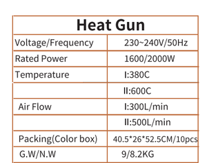 1800W <span class=keywords><strong>pistolet</strong></span> à Air chaud électrique chauffage rapide souffleur <span class=keywords><strong>thermique</strong></span> pour artisanat Auto décoration températures variables qualité bricolage - Product Image 5