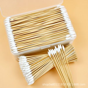 Hisopos de algodón con varillas de bambú de 6 pulgadas con punta redonda para electrónica, maquillaje y cuidado de uñas, paquete de 100 unidades - Product Image 5